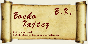 Boško Kajtez vizit kartica